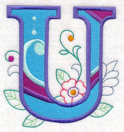 Vintage Flower Fade Letter U - 6 Inch - Image 6