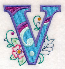 Vintage Flower Fade Letter V - 6 Inch - Image 4