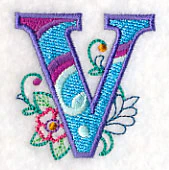 Vintage Flower Fade Letter V - 6 Inch - Image 5