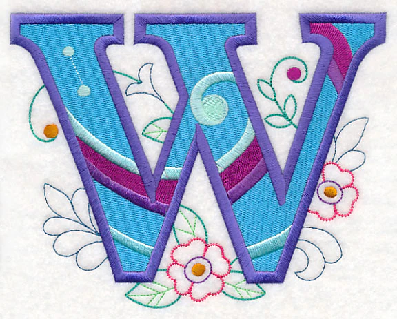 Vintage Flower Fade Letter W - 6 Inch - Image 6