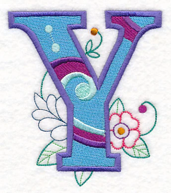 Vintage Flower Fade Letter Y - 6 Inch - Image 2