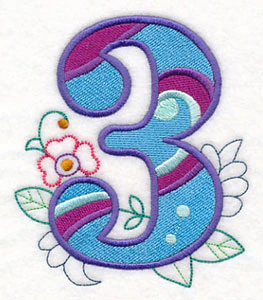 Vintage Flower Fade Number 3 - 6 Inch - Image 3
