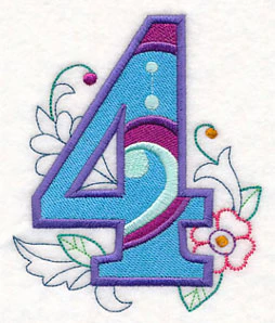Vintage Flower Fade Number 4 - 6 Inch - Image 3