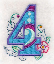 Vintage Flower Fade Number 4 - 6 Inch - Image 4