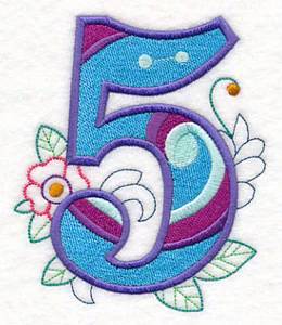Vintage Flower Fade Number 5 - 6 Inch - Image 3