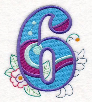Vintage Flower Fade Number 6 - 6 Inch - Image 2