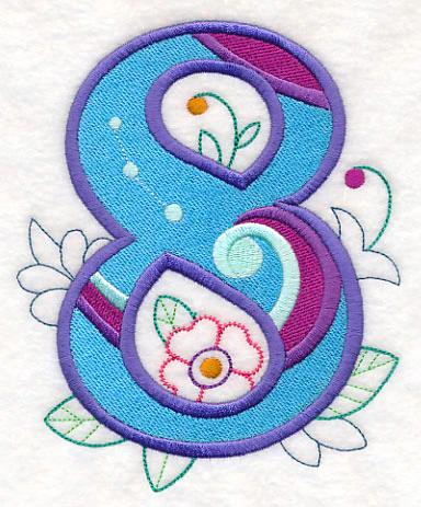 Vintage Flower Fade Number 8 - 6 Inch - Image 6