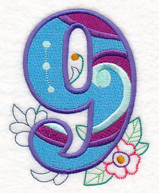 Vintage Flower Fade Number 9 - 6 Inch - Image 2