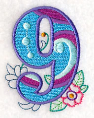 Vintage Flower Fade Number 9 - 6 Inch - Image 4