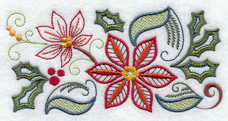 Vintage Jacobean Christmas Floral Border 1 - Image 2