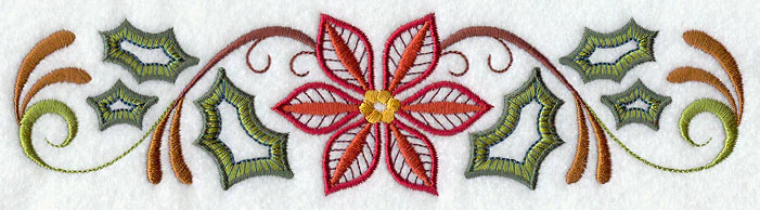 Vintage Jacobean Christmas Floral Border 2