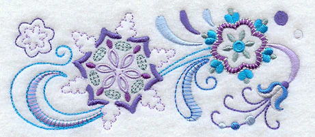 Vintage Jacobean Snowflakes Border - Image 2