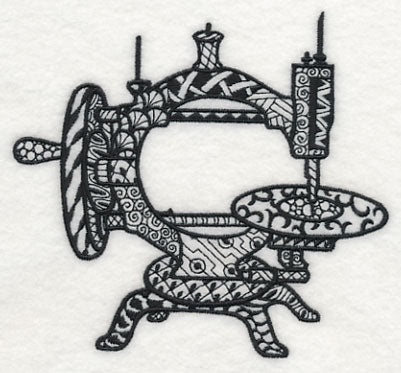 Vintage Sewing Machine 3 (Blackwork) - Image 2