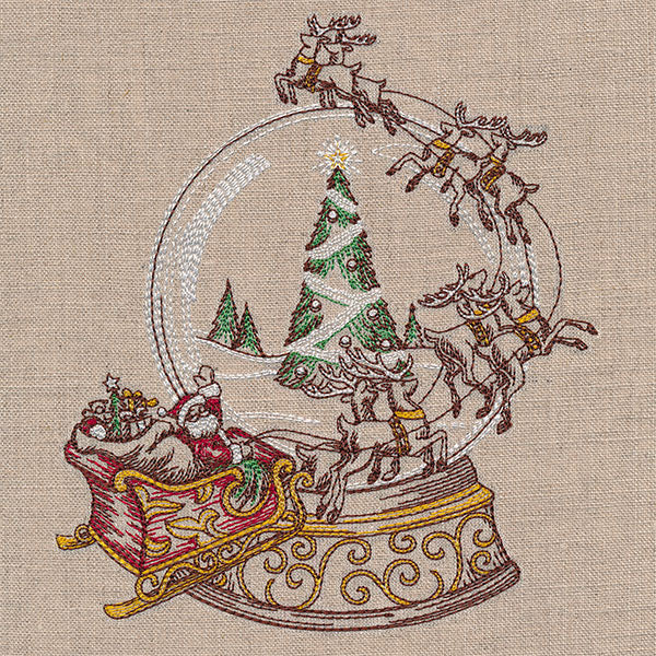 Vintage Snowglobe Santa's Flight Scene - Image 2