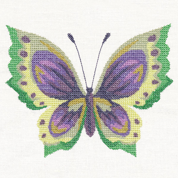 Violet Butterfly in Watercolor (Cross Stitch) - Image 2