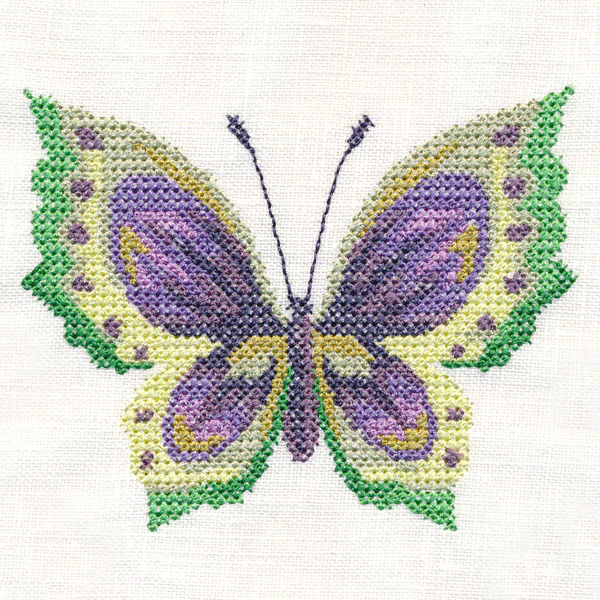 Violet Butterfly in Watercolor (Cross Stitch) - Image 3