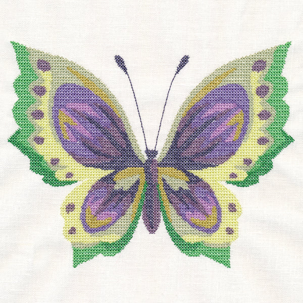 Violet Butterfly in Watercolor (Cross Stitch) - Image 4