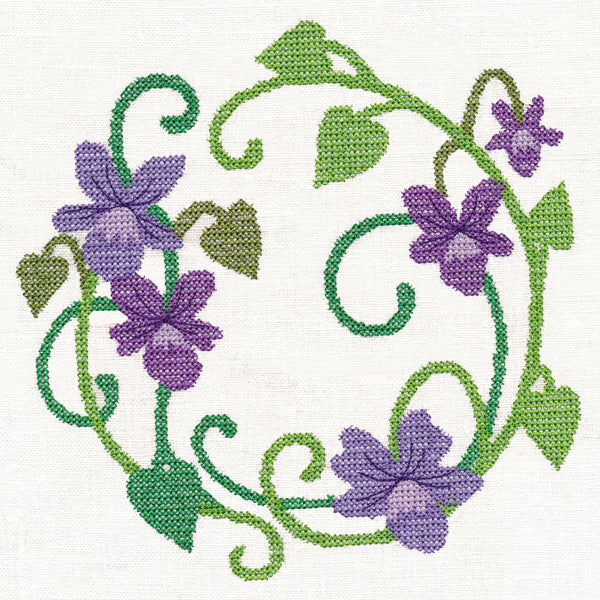 Violet Wreath (Cross Stitch) - Image 2