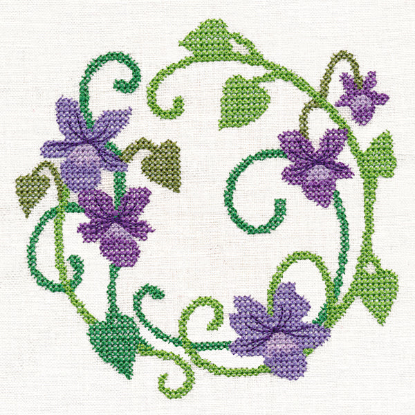 Violet Wreath (Cross Stitch) - Image 4