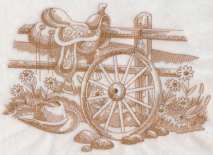 Wagon Wheel Scene (Toile) - Image 4
