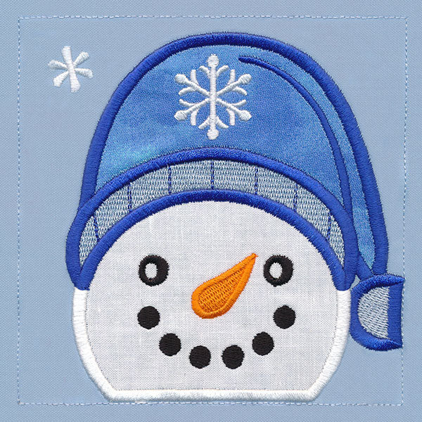 Warm Winter Welcome Snowman - Head (Applique) - Image 13