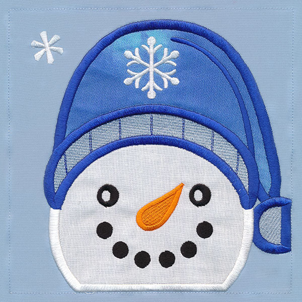 Warm Winter Welcome Snowman - Head (Applique) - Image 5