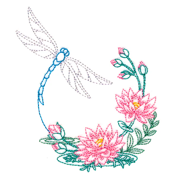 Water Lily Blooms Dragonfly - Image 4