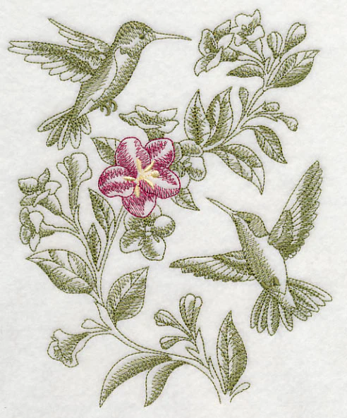 Weigela and Hummingbirds (Toile) - Image 2