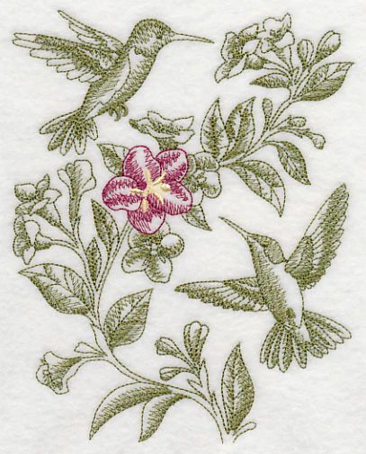 Weigela and Hummingbirds (Toile) - Image 3