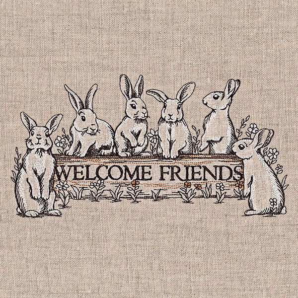Welcome Friends Bunny Sign - Image 3