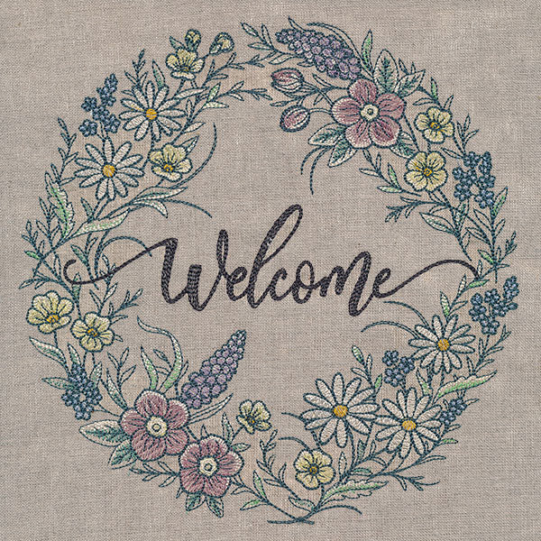 Welcome Spring Flowers Wreath - Image 3