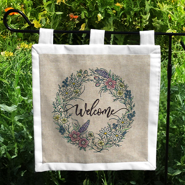 Welcome Spring Flowers Wreath - Image 4