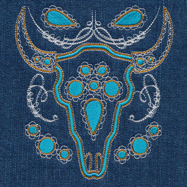 Western Steer Skull Pocket - Image 2