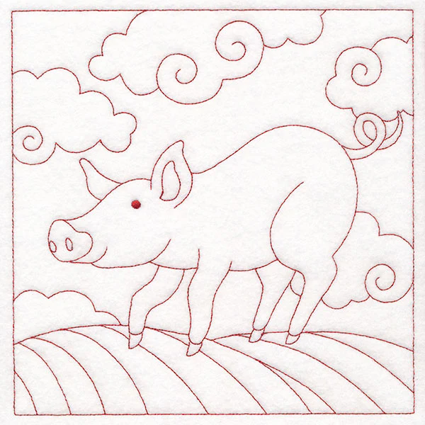 Whimsical Farm Life Quilting - Pig (Double Run)