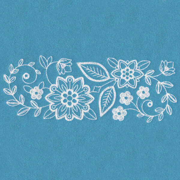 Whimsical Floral Border (Whitework) - Image 2