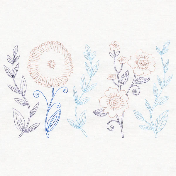 Whimsical Folk Art Botanical Border (Vintage) - Image 2