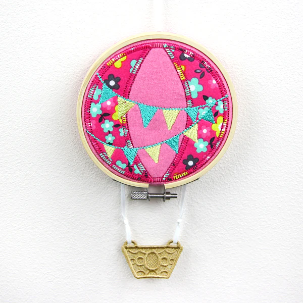 Whimsical Hot Air Balloon (Hooped Applique with Lace) - Image 5