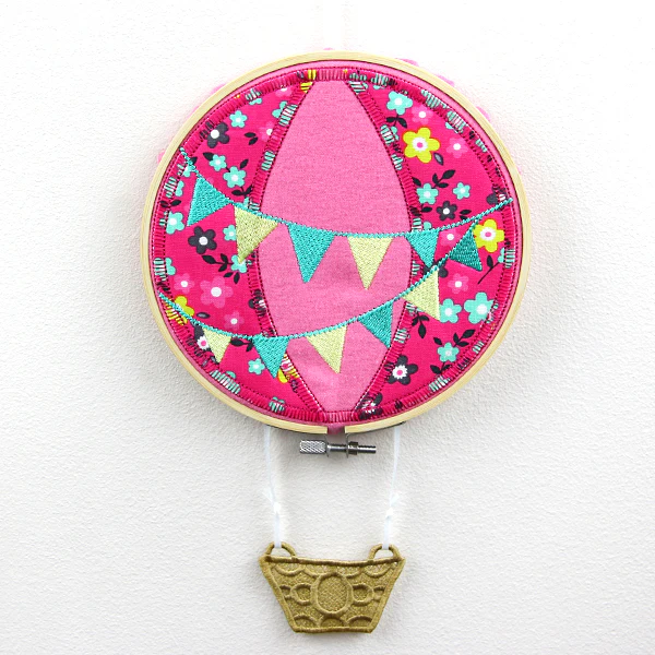 Whimsical Hot Air Balloon (Hooped Applique with Lace) - Image 7