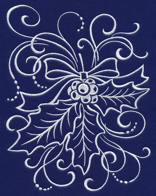 White Christmas Holly and Berries - Image 4