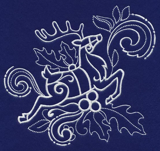 White Christmas Leaping Reindeer - Image 4