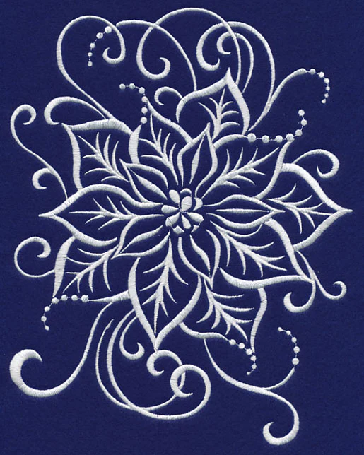 White Christmas Poinsettia Swirl - Image 4