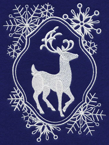 White Christmas Reindeer in Frosty Frame - Image 3