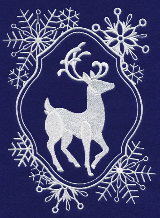 White Christmas Reindeer in Frosty Frame - Image 4