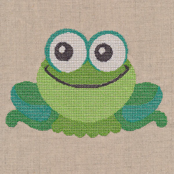 Wide-Eyed Baby Boy Frog (Cross Stitch) - Image 2