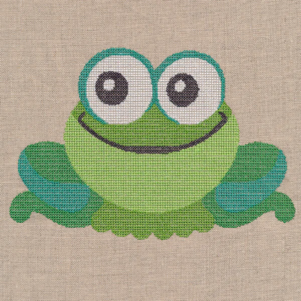 Wide-Eyed Baby Boy Frog (Cross Stitch) - Image 5