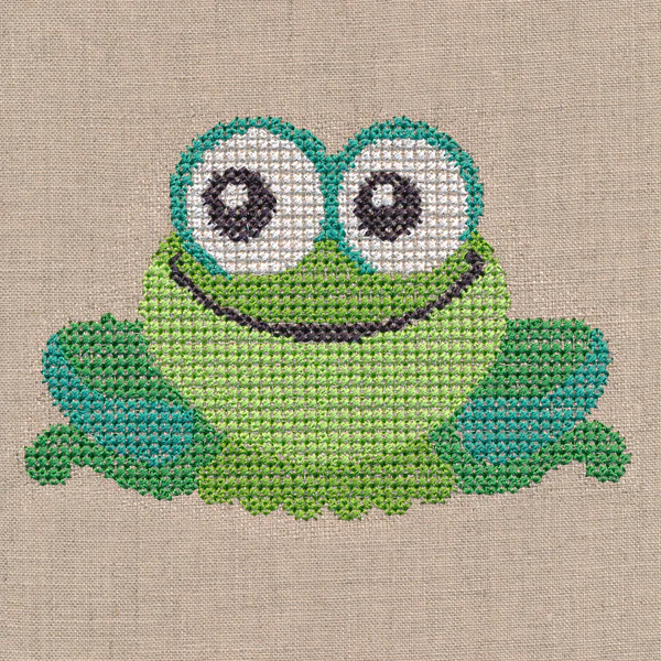 Wide-Eyed Baby Boy Frog (Cross Stitch) - Image 7