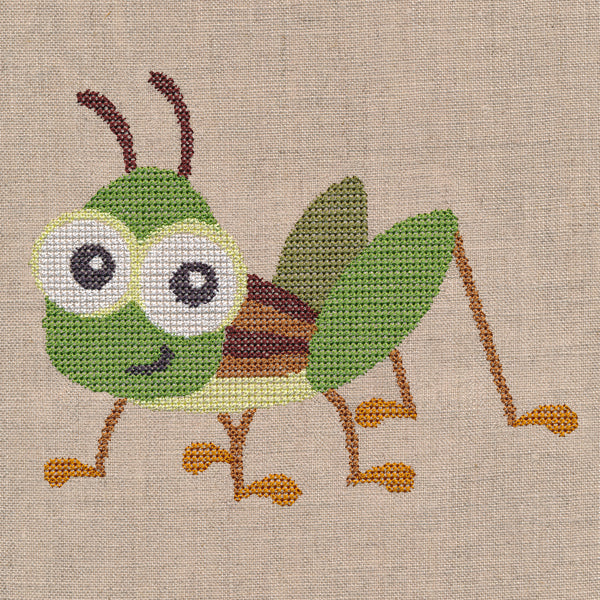 Wide-Eyed Baby Boy Grasshopper (Cross Stitch) - Image 2