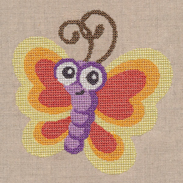Wide-Eyed Baby Girl Butterfly (Cross Stitch) - Image 2