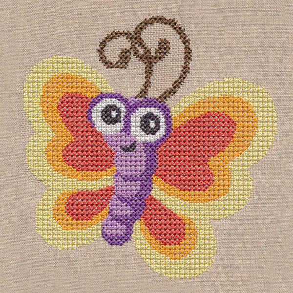 Wide-Eyed Baby Girl Butterfly (Cross Stitch) - Image 3