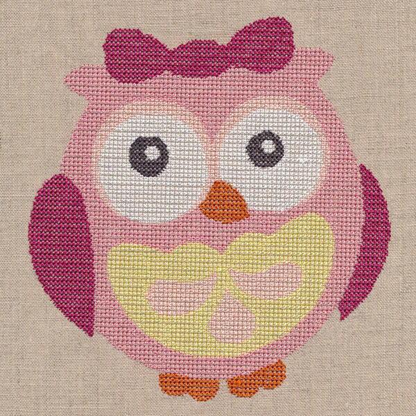 Wide-Eyed Baby Girl Owl (Cross Stitch) - Image 2